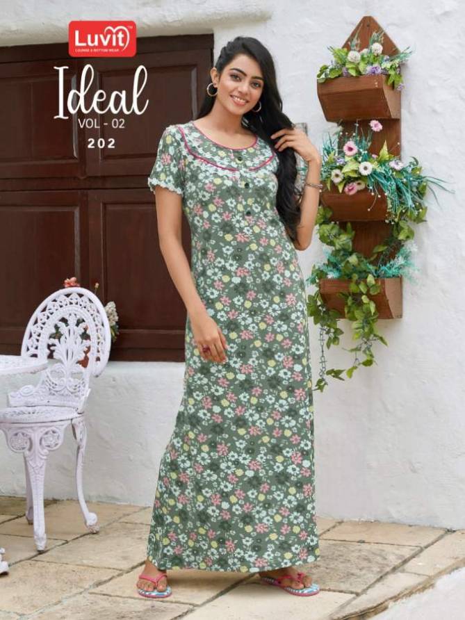 Luvit Ideal 2 Fancy Night Wear Shinker Printed Night Suits Collection